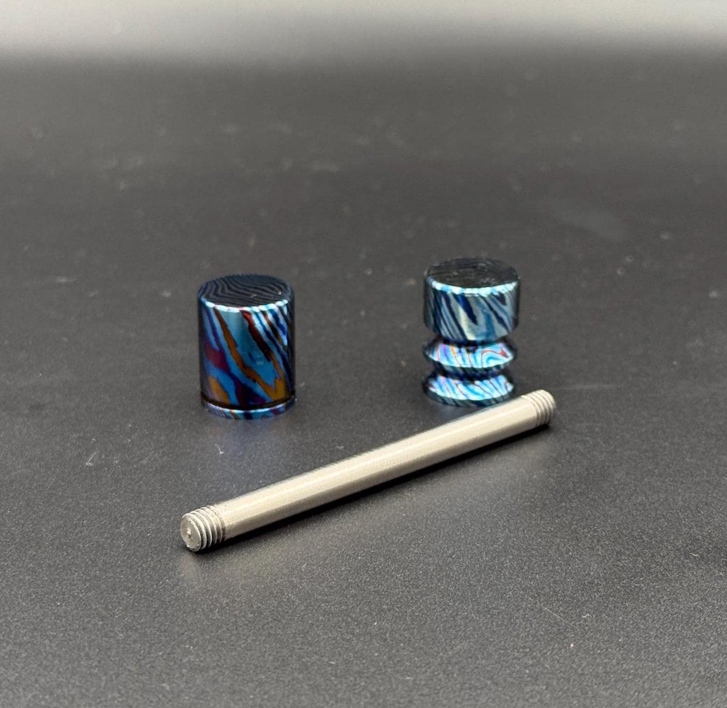 Titanium Timascus EDC Bead Holder – Handmade Lanyard