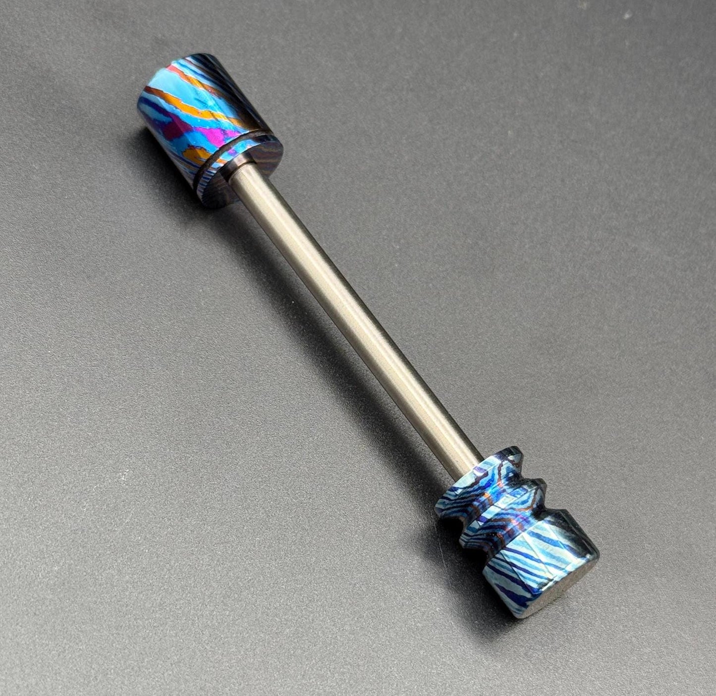 Titanium Timascus EDC Bead Holder – Handmade Lanyard