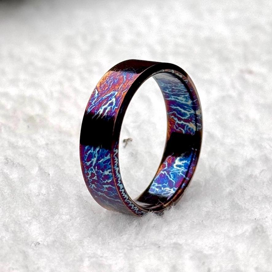 Titanium Colorful Toxic Ring | Heat-Anodized Wedding Band