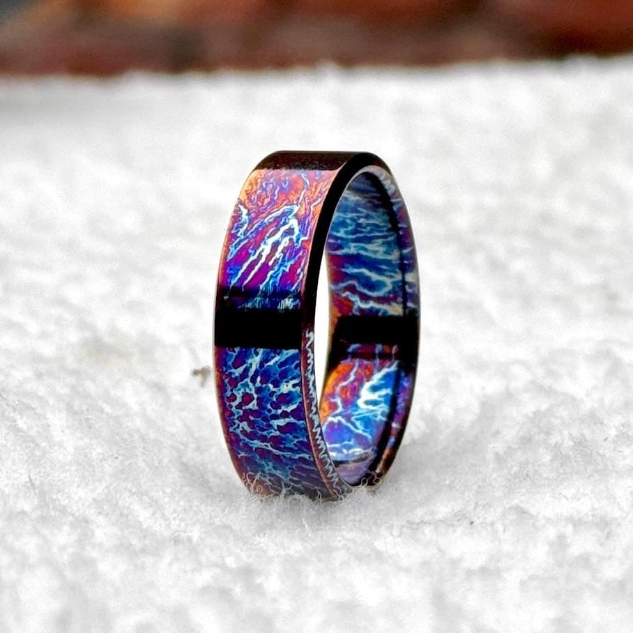 Titanium Colorful Toxic Ring | Heat-Anodized Wedding Band