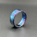 Handmade Colorful Titanium Wedding Band: Heat Anodized Anniversary Ring
