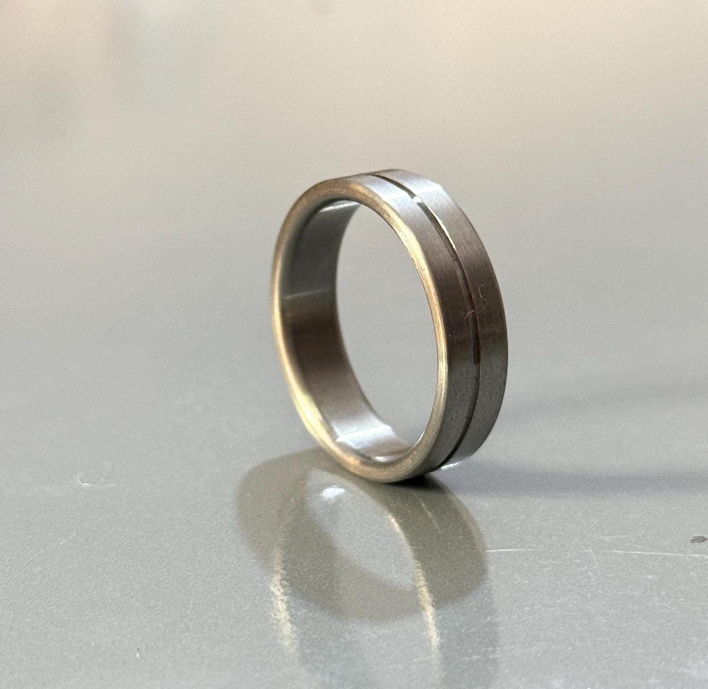 Handmade Titanium Ring: Minimalist Brushed Wedding Band
