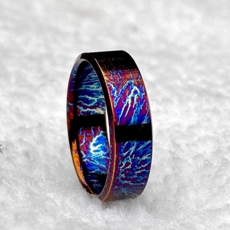 Titanium Colorful Toxic Ring | Heat-Anodized Wedding Band