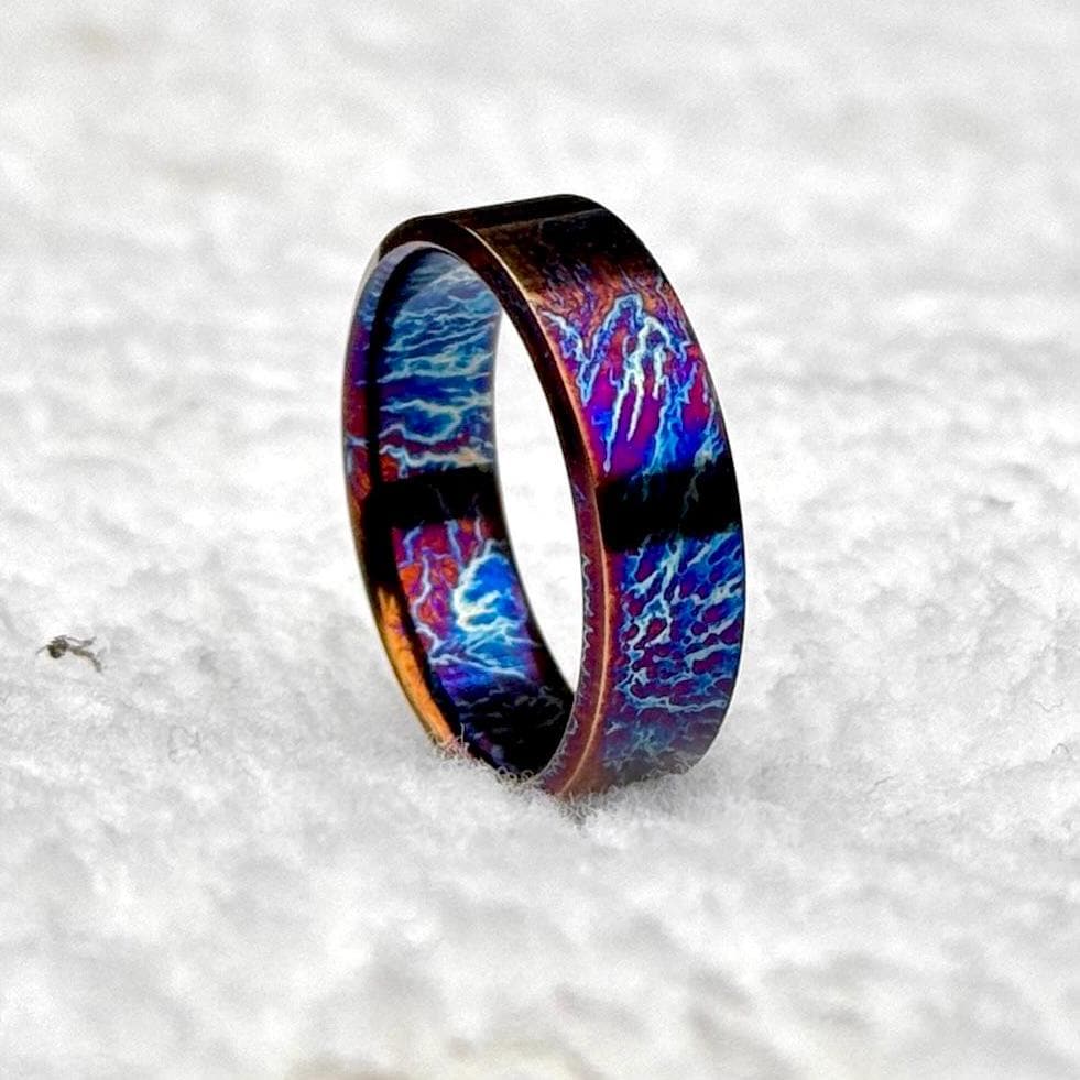 Titanium Colorful Toxic Ring | Heat-Anodized Wedding Band