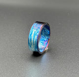 Handmade Colorful Titanium Wedding Band: Heat Anodized Anniversary Ring