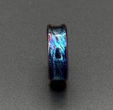 Handmade Colorful Titanium Ring: Anodized Curved Wedding Band