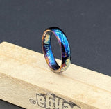Colorful Titanium Ring: Flamed Anodized Wedding Band