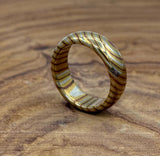 Handcrafted Domed Mokume Gane Ring: Copper, Brass & Silver Nickel