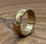 Handcrafted Domed Mokume Gane Ring: Copper, Brass & Silver Nickel