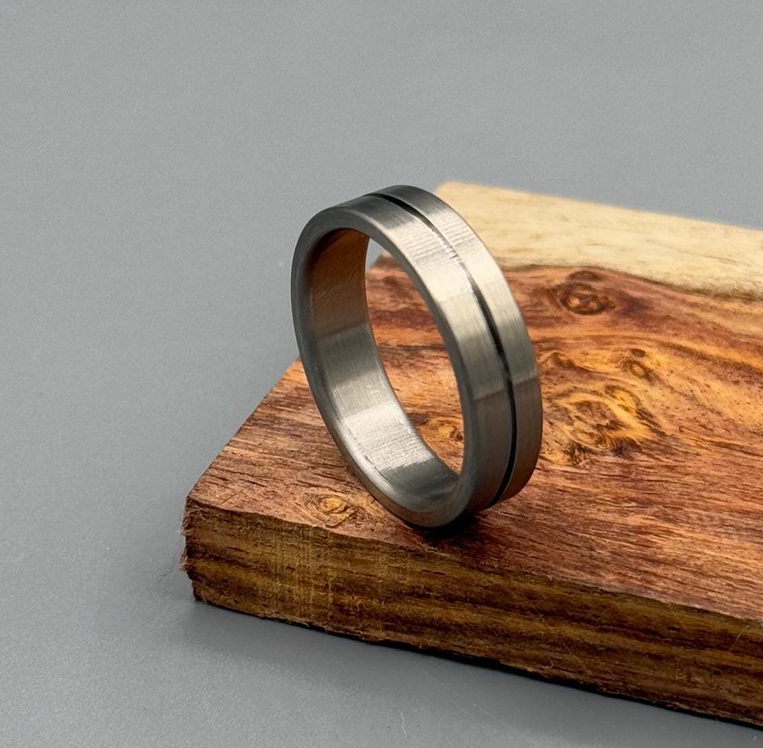 Handmade Titanium Ring: Minimalist Matte Wedding Band