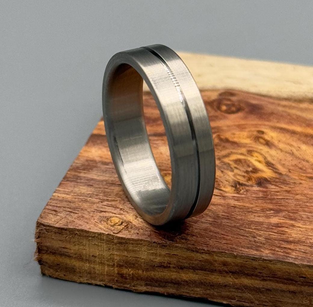 Handmade Titanium Ring: Minimalist Matte Wedding Band
