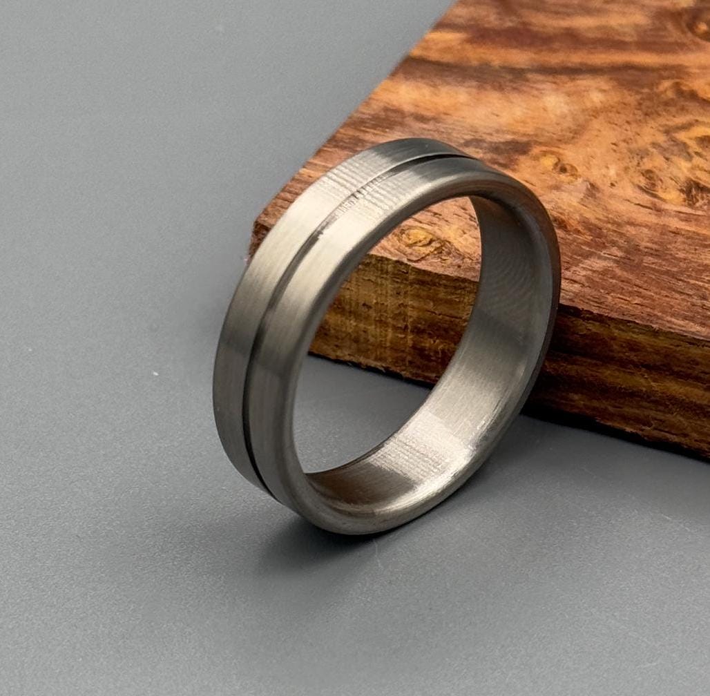 Handmade Titanium Ring: Minimalist Matte Wedding Band