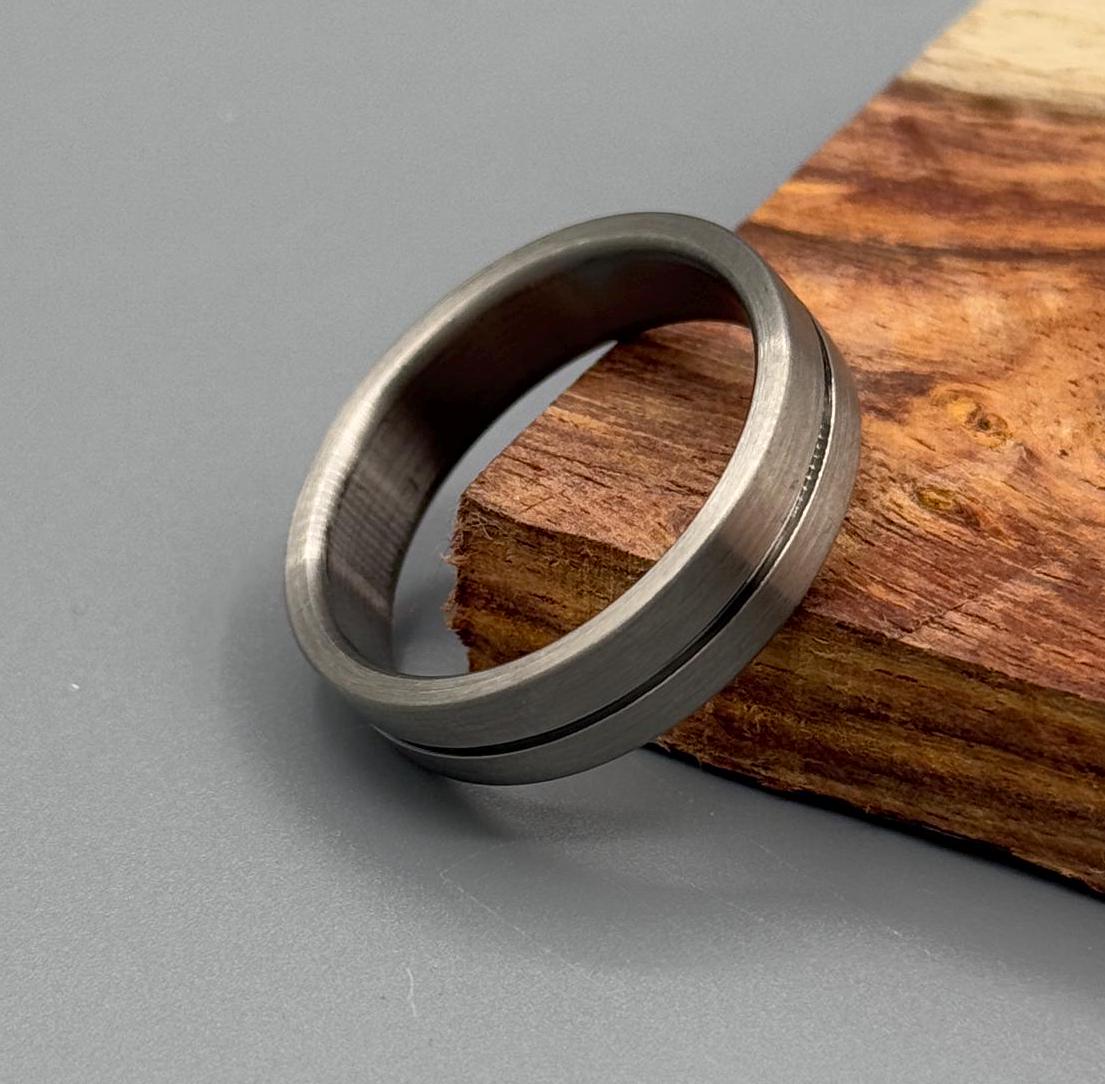 Handmade Titanium Ring: Minimalist Matte Wedding Band