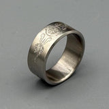 Minimalist Titanium Ring: Custom Engraved Brushed Wedding Band