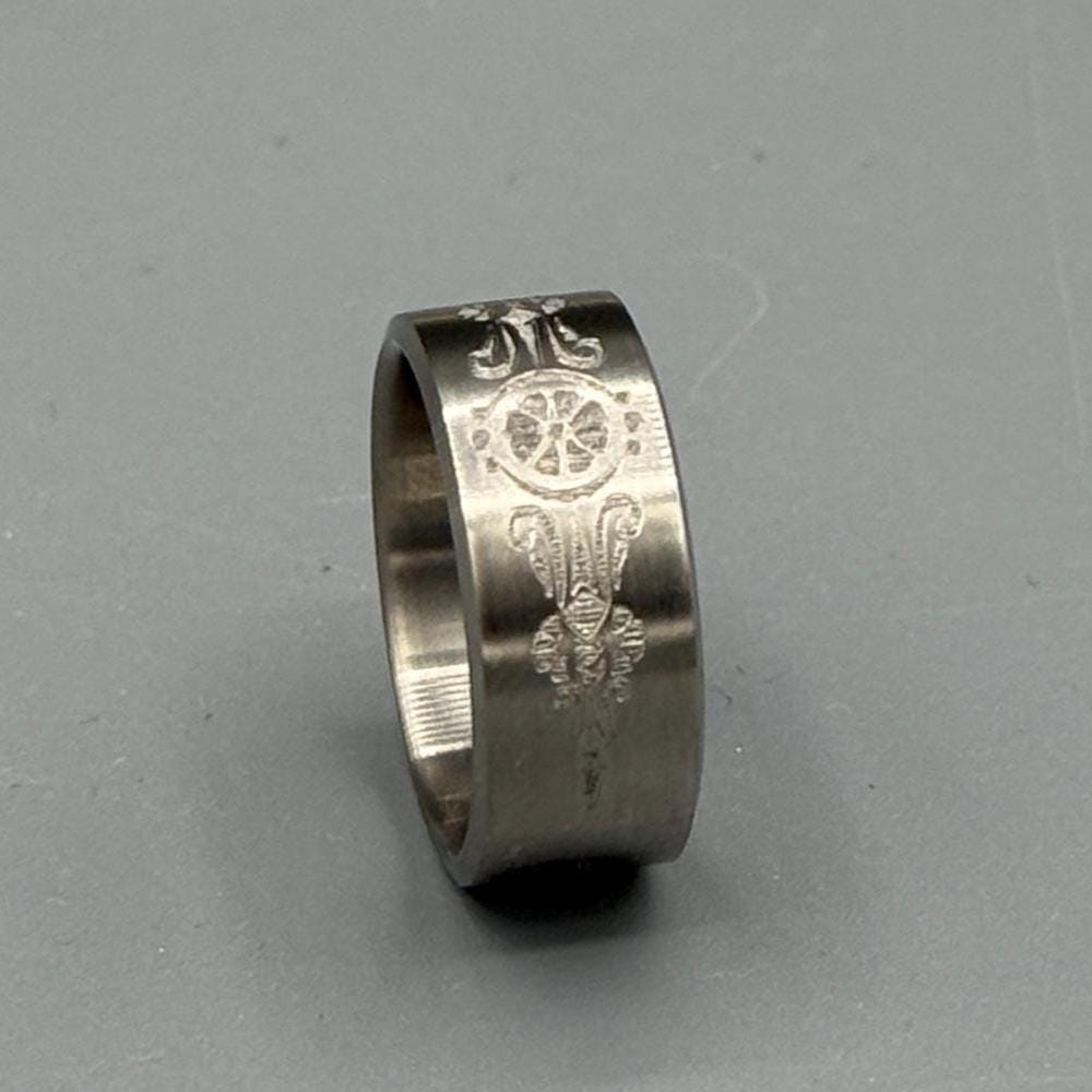 Minimalist Titanium Ring: Custom Engraved Brushed Wedding Band