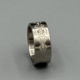 Minimalist Titanium Ring: Custom Engraved Brushed Wedding Band