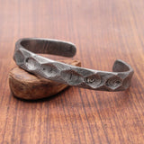 Hand Forged Damascus Steel Bangle: Diamond Cut Viking Cuff Bracelet