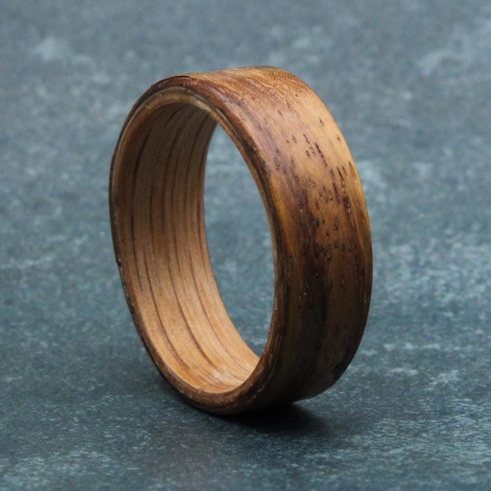 Rosewood Wedding Band: Minimalist Ashwood Inlay Ring