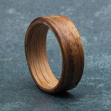Rosewood Wedding Band: Minimalist Ashwood Inlay Ring