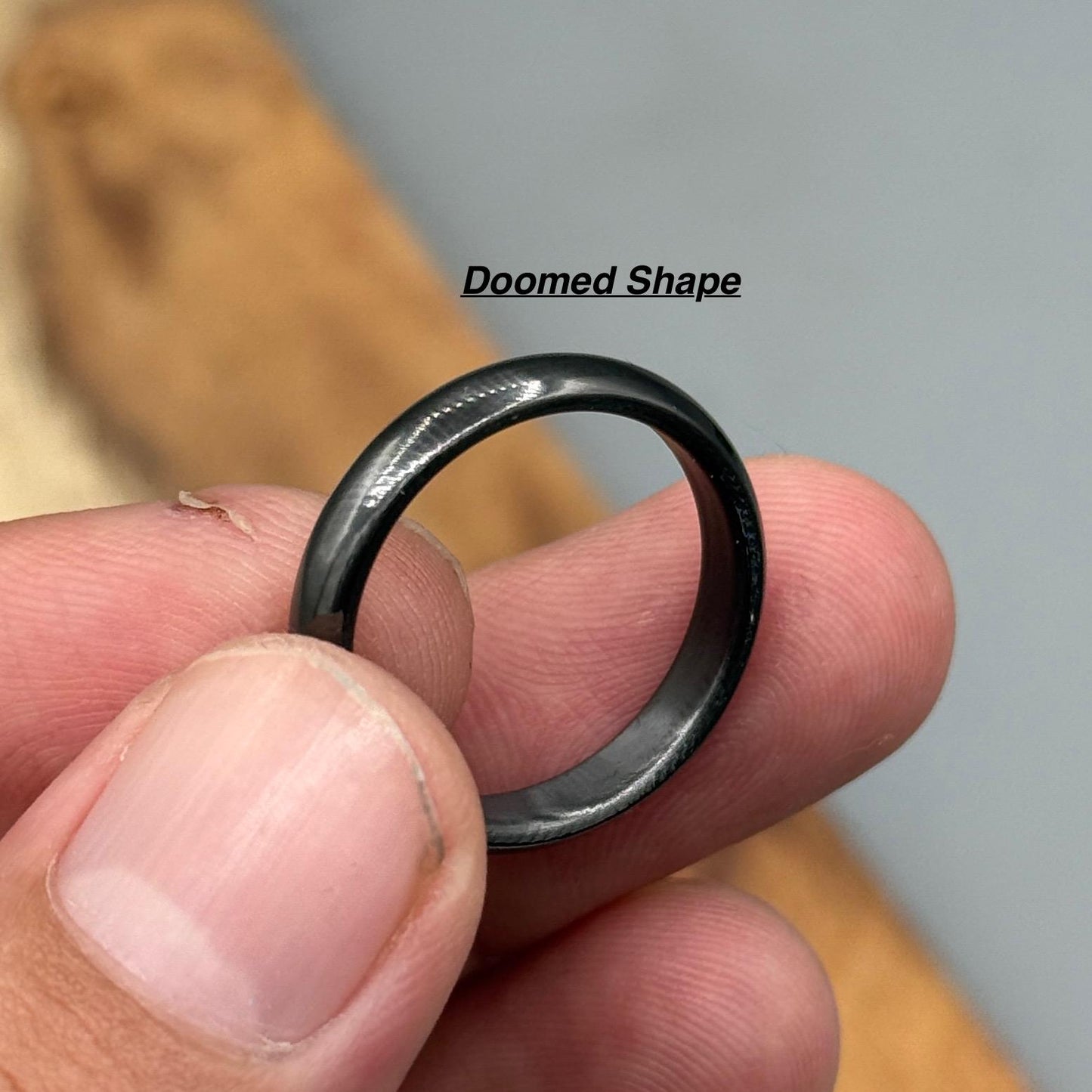 Brushed Domed Zirconium Wedding Band: 8mm Men's Ring, Free Engraving