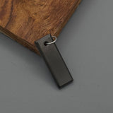 Engraved Zirconium Pendant: Black Anodized Mens Jewelry