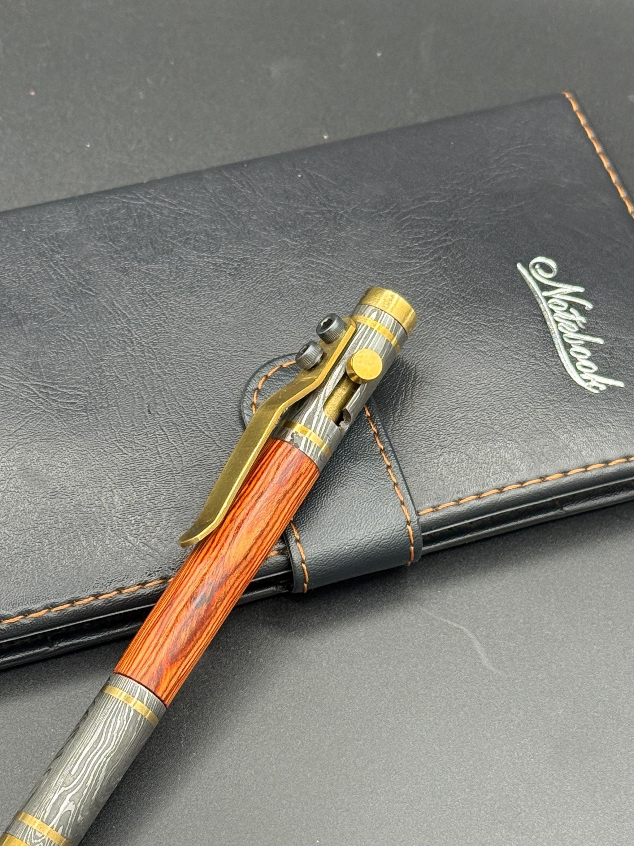 Handcrafted Damascus Steel Ballpoint Pen - Personalized Gift