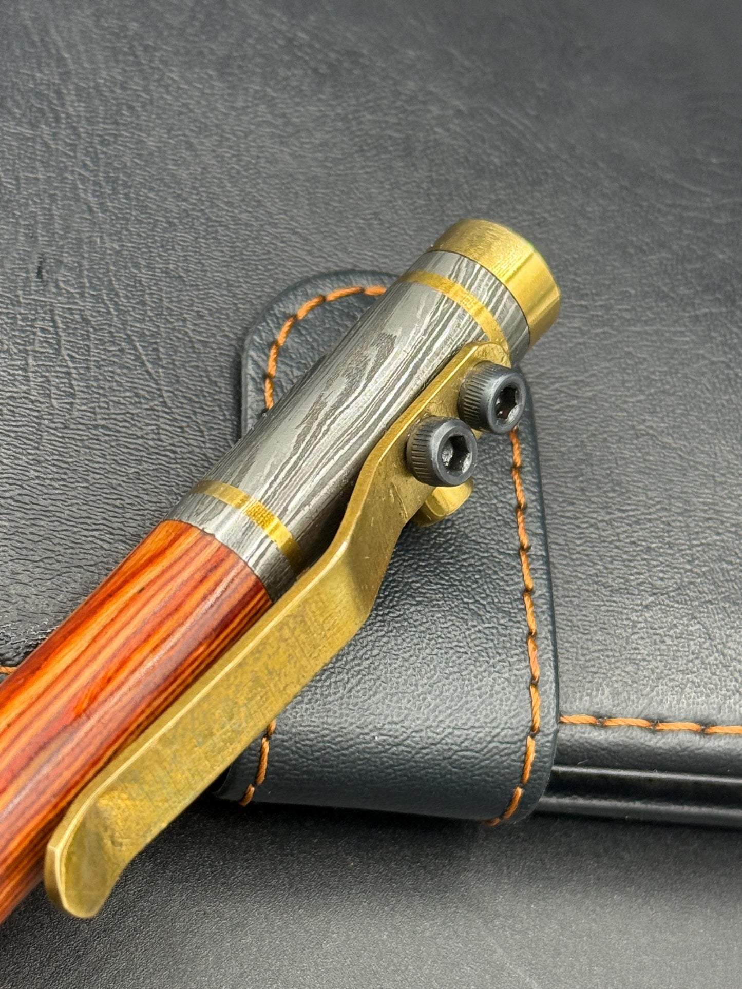 Handcrafted Damascus Steel Ballpoint Pen - Personalized Gift