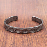 Hand Forged Damascus Steel Bangle: Diamond Cut Viking Cuff Bracelet