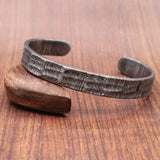 Hand Forged Damascus Steel Cuff Bracelet: Viking Style Jewelry