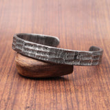 Hand Forged Damascus Steel Cuff Bracelet: Viking Style Jewelry