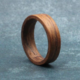 Rosewood Ring: Minimalist Bentwood Wedding Band