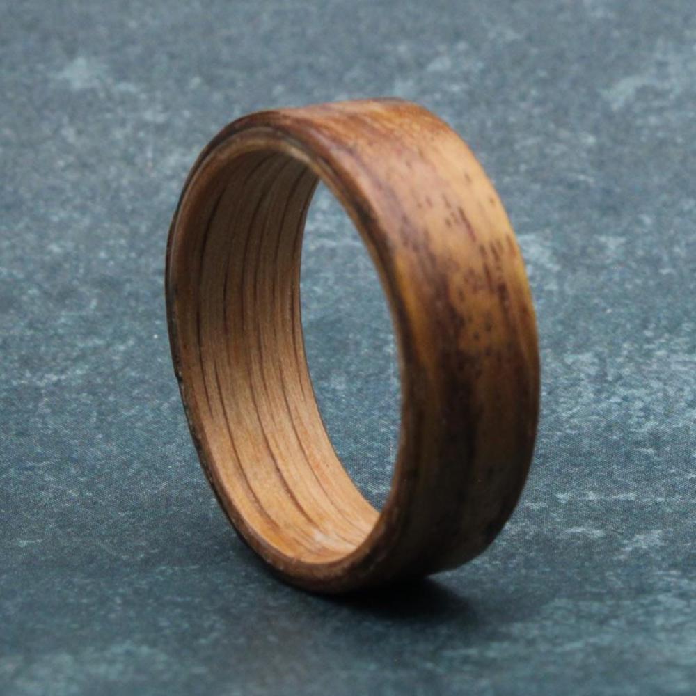 Rosewood Wedding Band: Minimalist Ashwood Inlay Ring