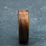 Rosewood Wedding Band: Minimalist Ashwood Inlay Ring