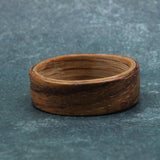 Rosewood Wedding Band: Minimalist Ashwood Inlay Ring