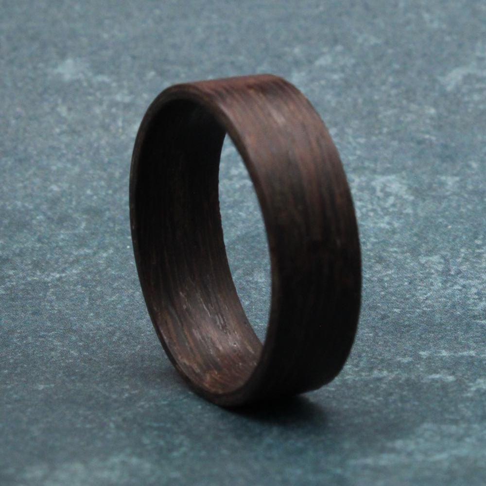 Ironwood Bentwood Ring: Natural Wood Wedding Band, Handmade in USA