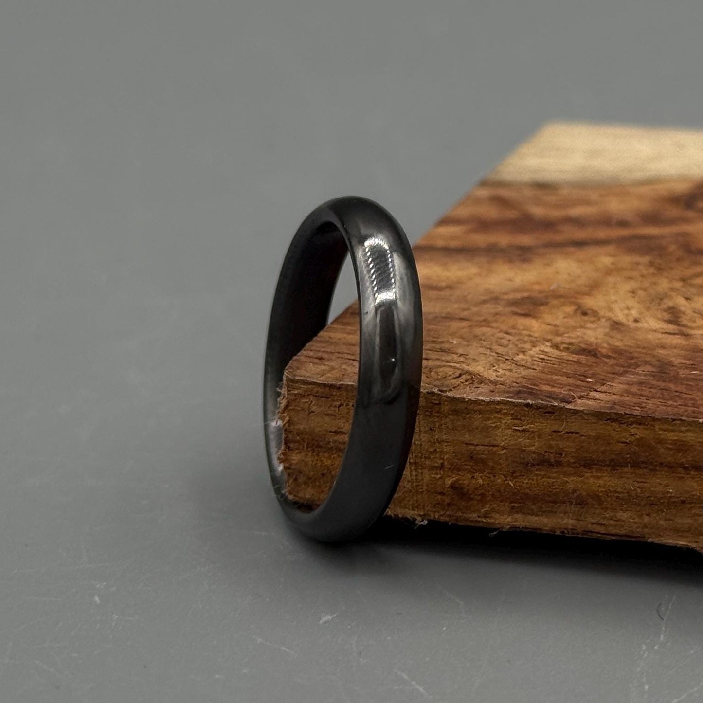 Brushed Domed Zirconium Wedding Band: 8mm Men's Ring, Free Engraving