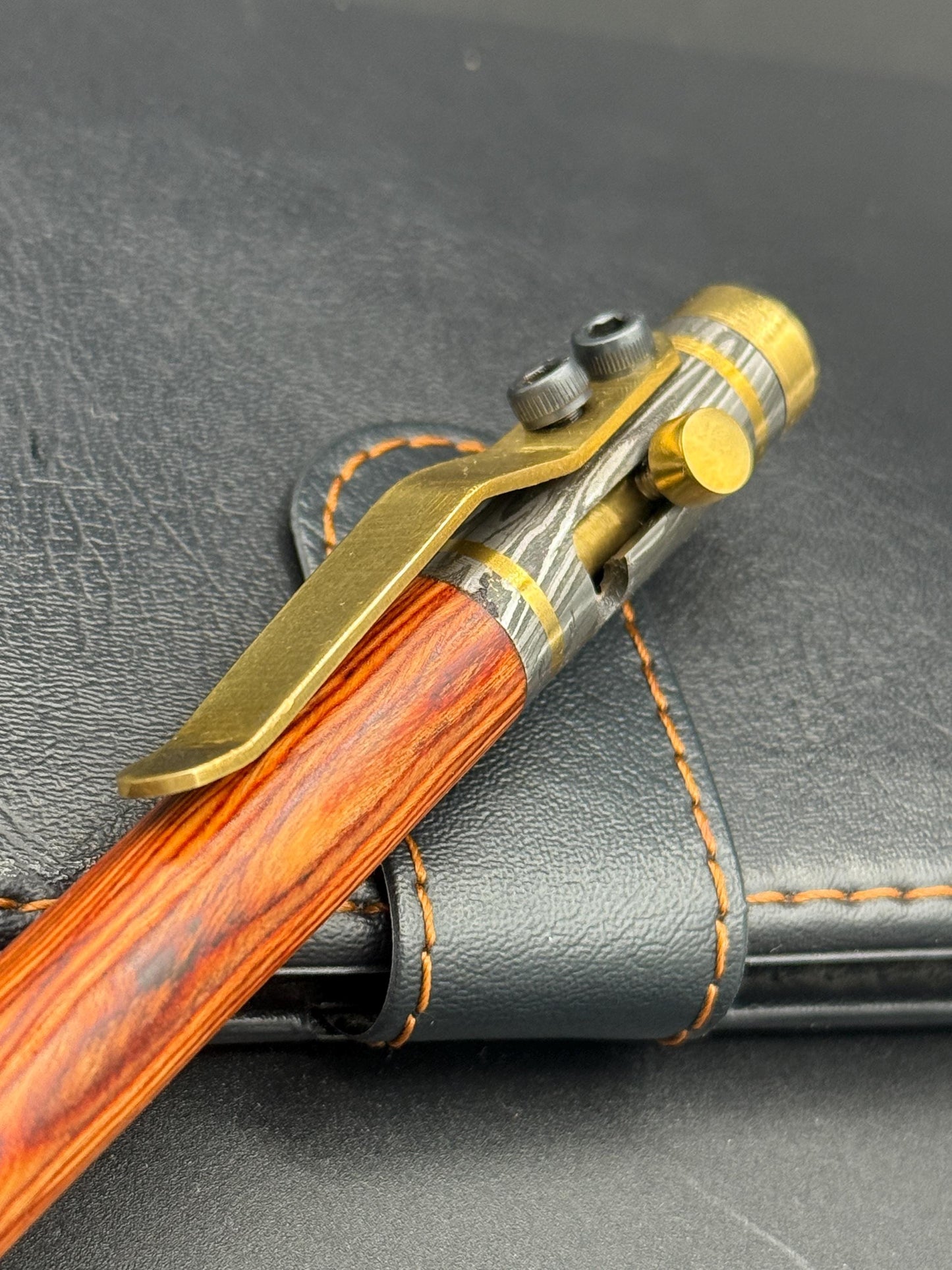 Handcrafted Damascus Steel Ballpoint Pen - Personalized Gift