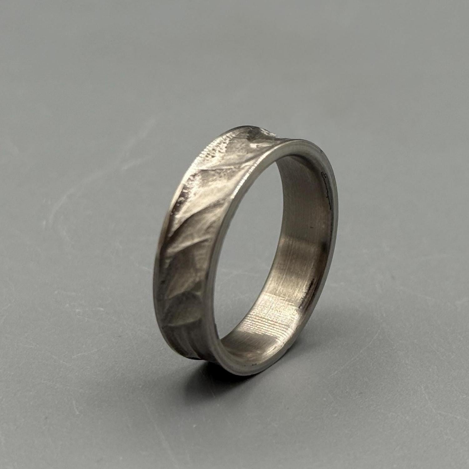 Custom Engraved Titanium Ring: Minimalist Wedding Band, Handcrafted