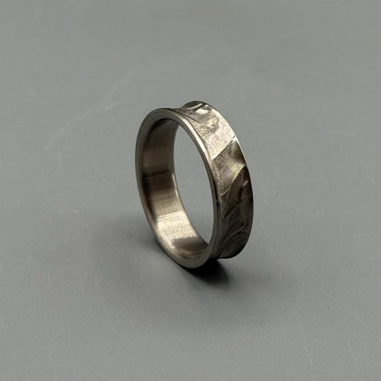 Custom Engraved Titanium Ring: Minimalist Wedding Band, Handcrafted