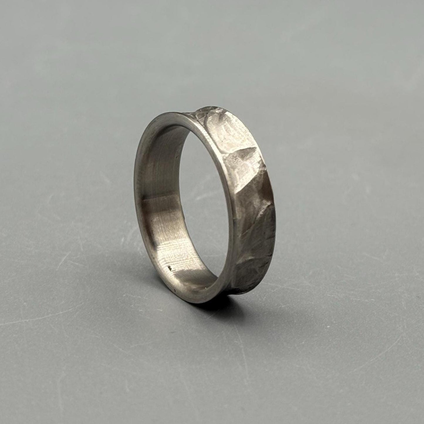 Custom Engraved Titanium Ring: Minimalist Wedding Band, Handcrafted