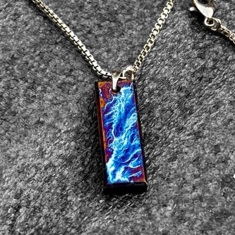 Anodized Titanium Rainbow Pendant - Personalized Mens Jewelry