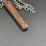 Handcrafted Wood &amp; Silver Necklace - 5th Anniversary Gift for Wife