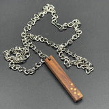 Handcrafted Wood &amp; Silver Necklace - 5th Anniversary Gift for Wife