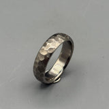 Hammered Titanium Minimalist Ring - Modern Industrial Wedding Band