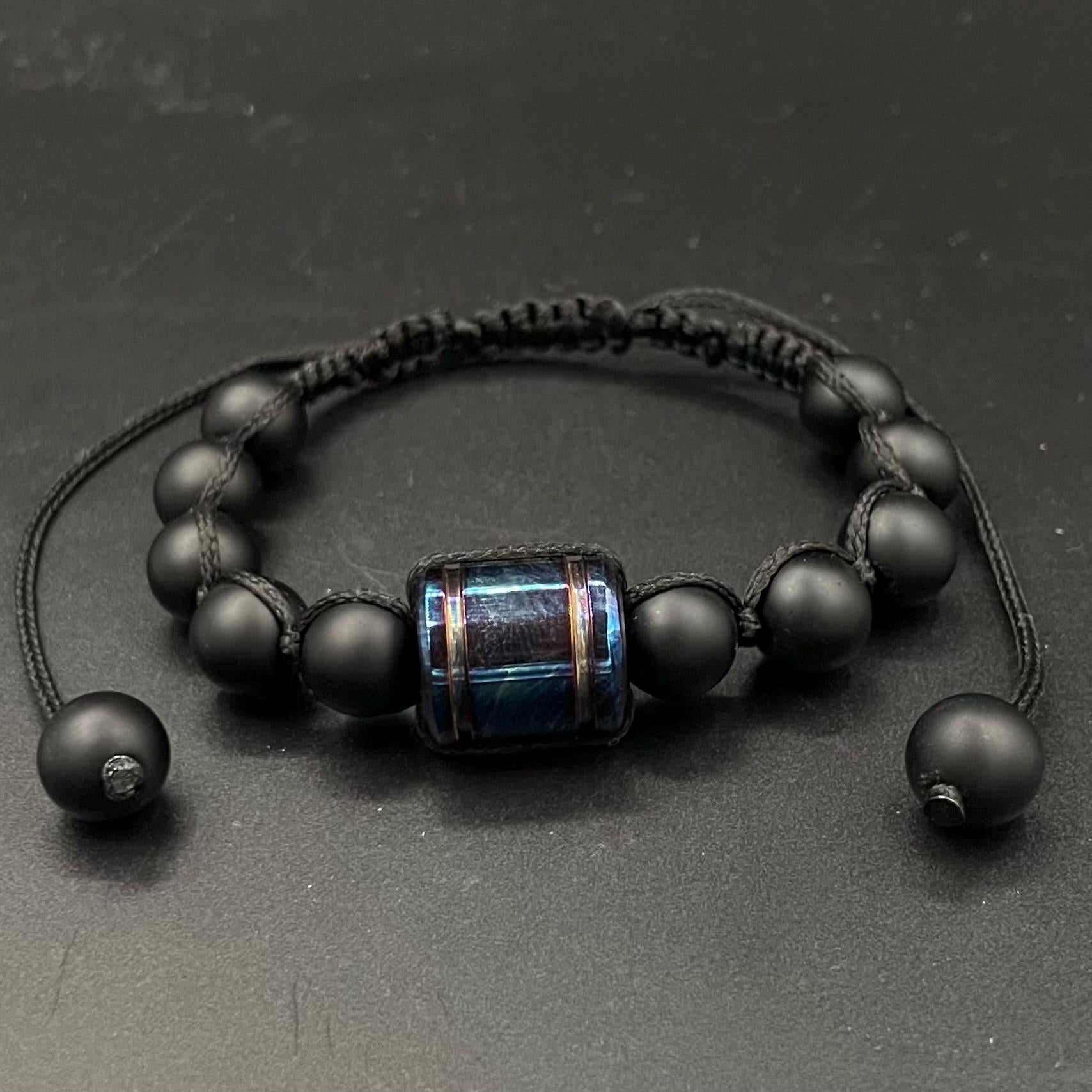 Lava Stone &amp; Titanium Bracelet for Men | Healing Energy Jewelry
