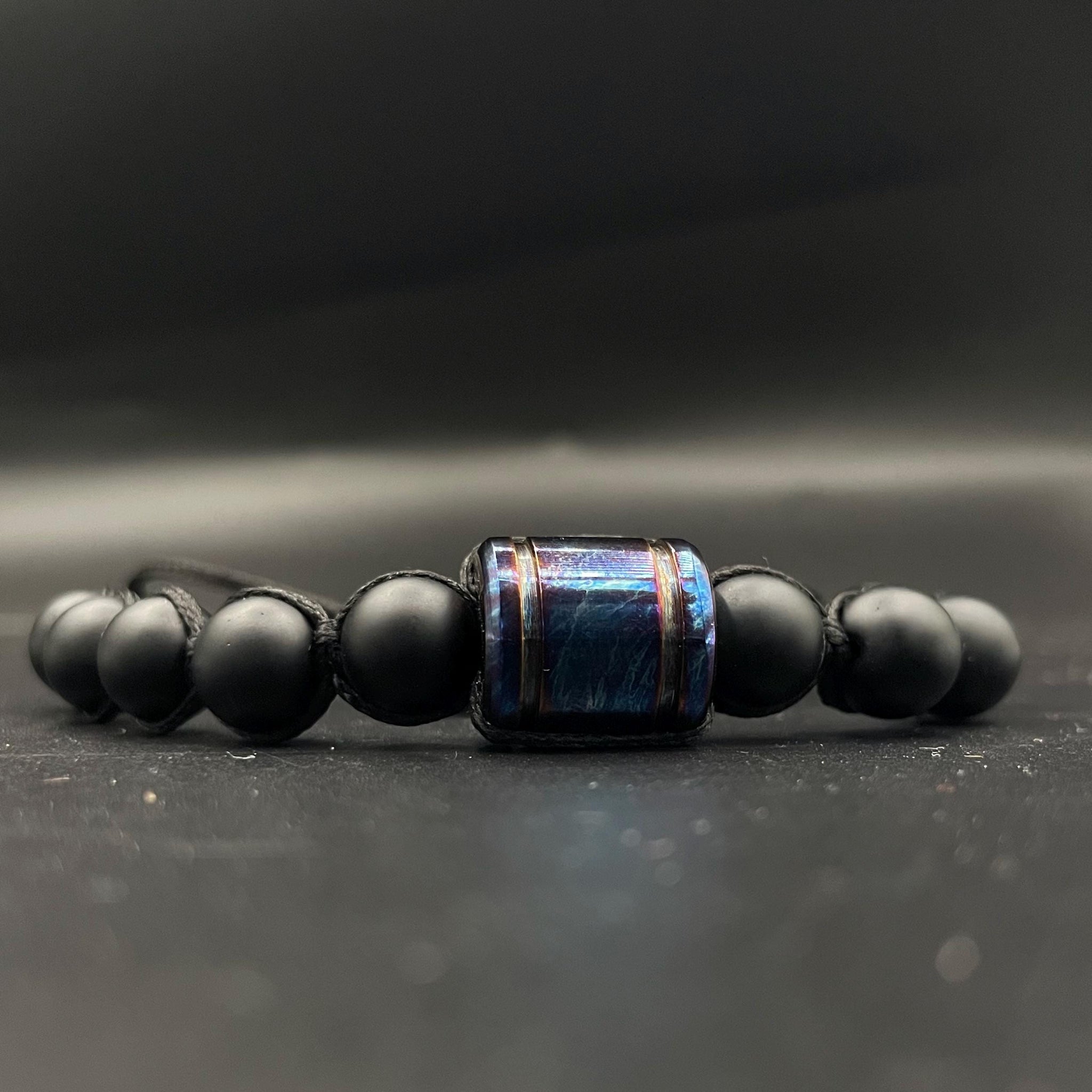 Lava Stone &amp; Titanium Bracelet for Men | Healing Energy Jewelry