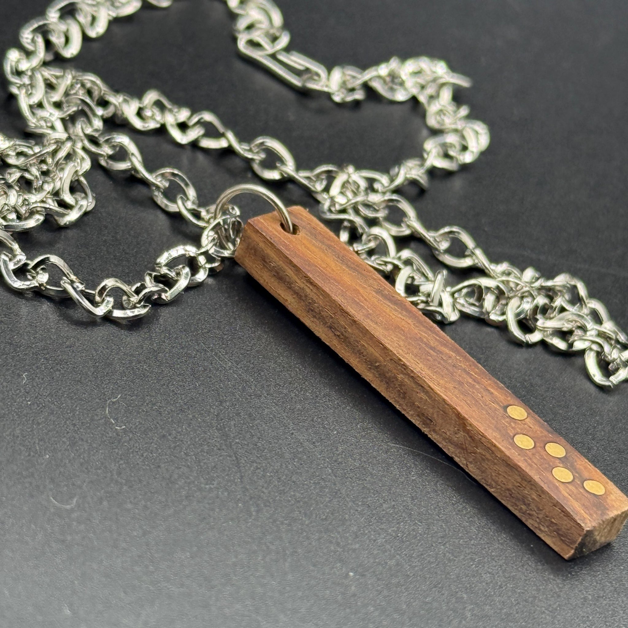 Handcrafted Wood &amp; Silver Necklace - 5th Anniversary Gift for Wife