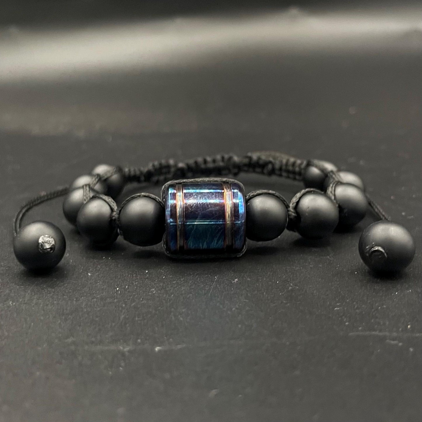 Lava Stone &amp; Titanium Bracelet for Men | Healing Energy Jewelry