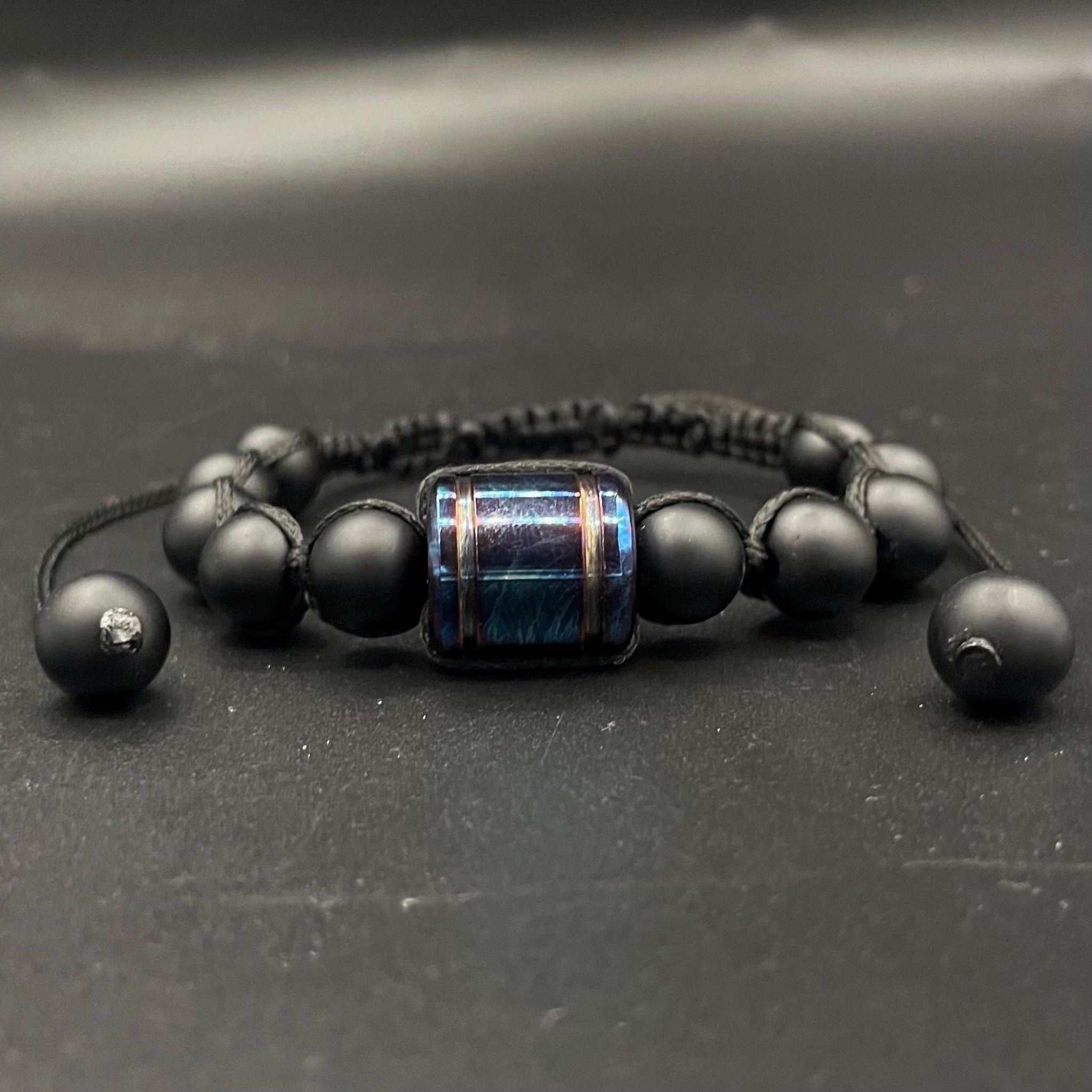 Lava Stone &amp; Titanium Bracelet for Men | Healing Energy Jewelry
