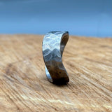 Hammered Titanium Ring - Minimalist Wedding Band for Men & Women